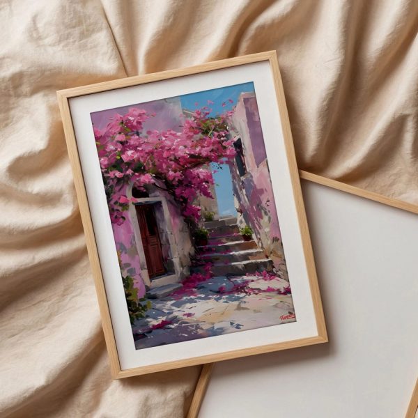Pink Bougainvillea Courtyard Reflections - Image 3