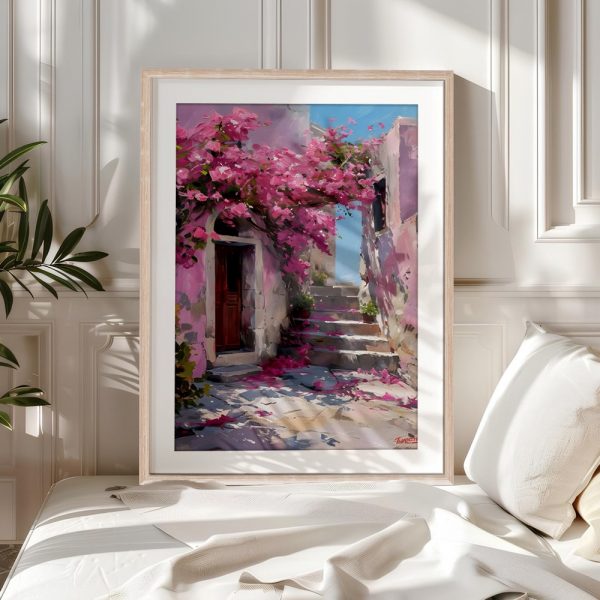 Pink Bougainvillea Courtyard Reflections - Image 5