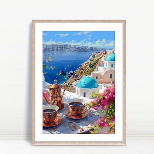 Santorini Morning Coffee View