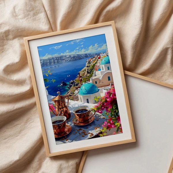 Santorini Morning Coffee View - Image 3