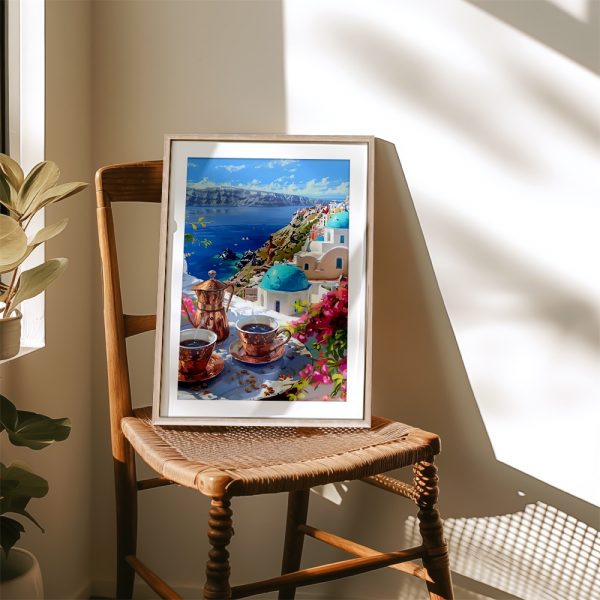 Santorini Morning Coffee View - Image 4