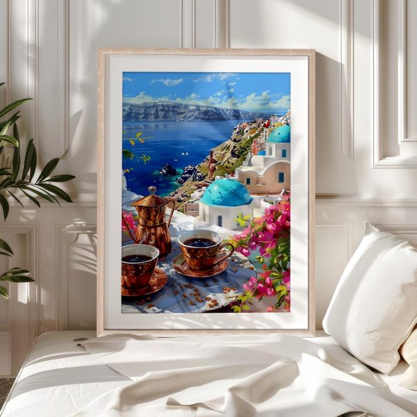 Santorini Morning Coffee View - Image 5