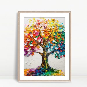 Rainbow Heart Tree Colorful Flourish