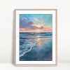 Pastel Dawn Reflections Ocean Shore