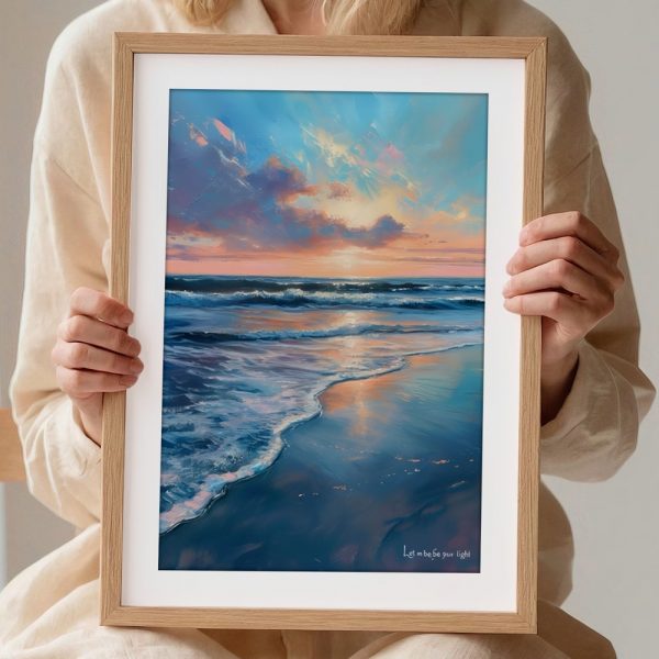 Pastel Dawn Reflections Ocean Shore - Image 2