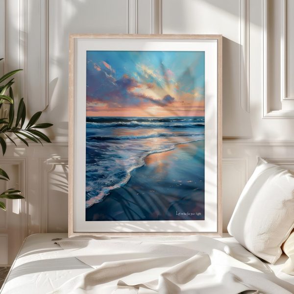 Pastel Dawn Reflections Ocean Shore - Image 5