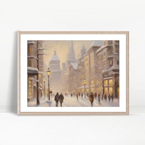 Golden Glow Winter Street Scene