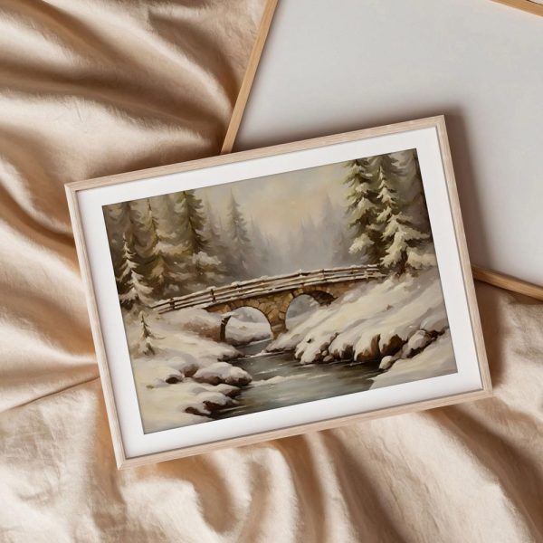 Snowy Bridge Forest Serenity - Image 3