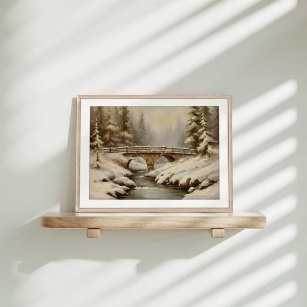 Snowy Bridge Forest Serenity - Image 4