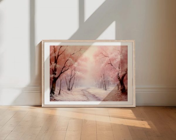 Misty Pathway Through Pink Blossoms - Image 2