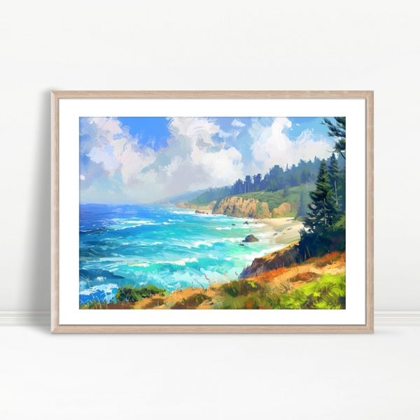 Painterly Cliffs and Turquoise Sea
