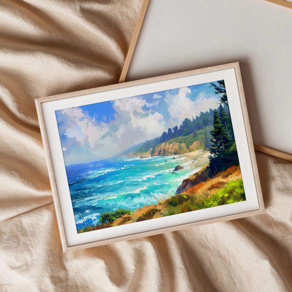Painterly Cliffs and Turquoise Sea - Image 3