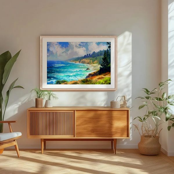 Painterly Cliffs and Turquoise Sea - Image 5