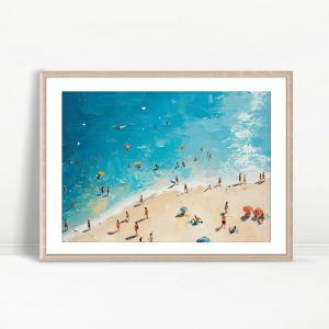 Sunbathers on Azure Coastline