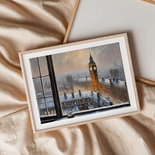 Snowy London Skyline Window Scene - Image 3
