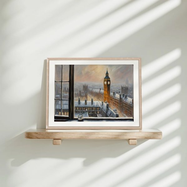 Snowy London Skyline Window Scene - Image 4