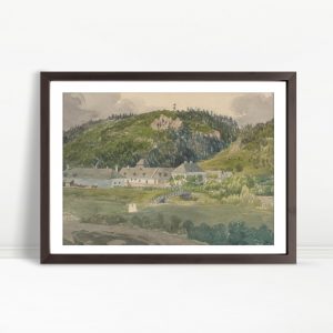 Mountain Hamlet With Wooden Bridge