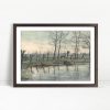 Quiet Canal With Moored Rowboats
