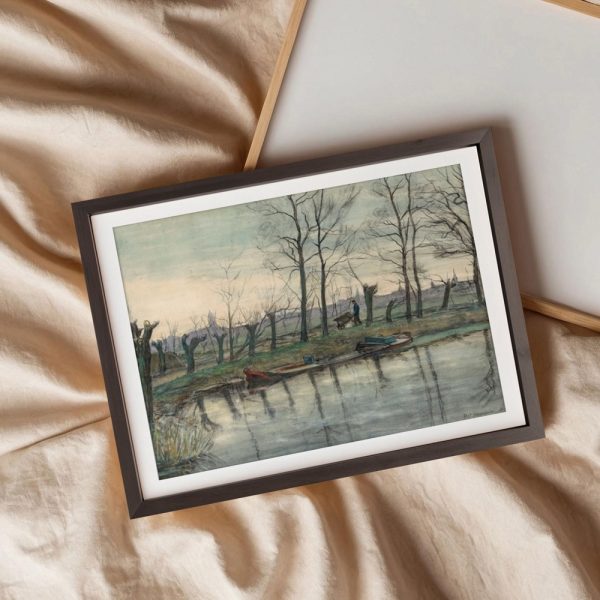 Quiet Canal With Moored Rowboats - Image 3