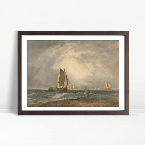 Sailboats Drifting Beneath Stormy Skies