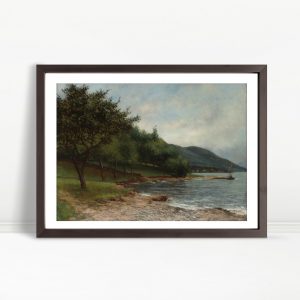 Shaded Shoreline With Distant Sail