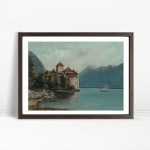 Lakeside Castle Amid Blue Mountains