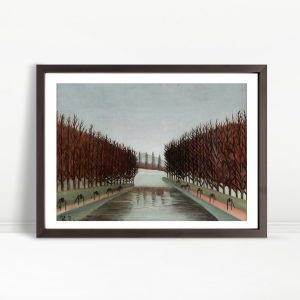 Symmetrical Canal With Autumn Trees