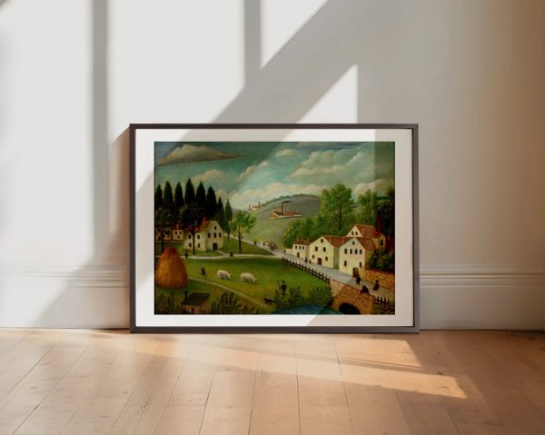 Pastoral Village With Winding Stream - Image 2