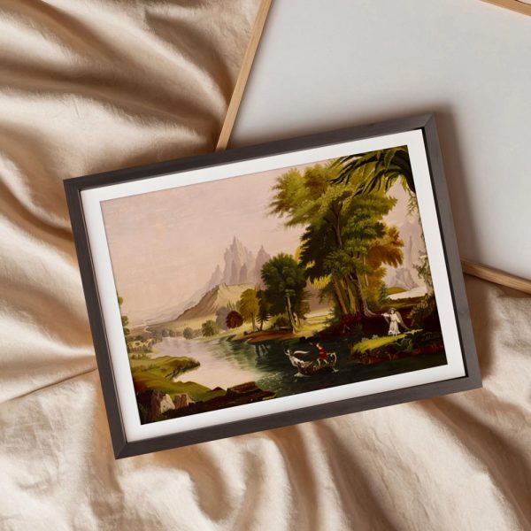 Romantic River Journey Vintage Scene - Image 3