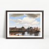Tranquil Town Reflections By Water