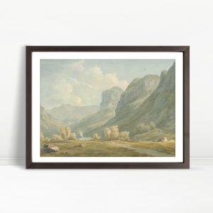 Misty Valley Between Towering Cliffs