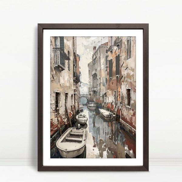 Venetian Canal Boats In Morning Light