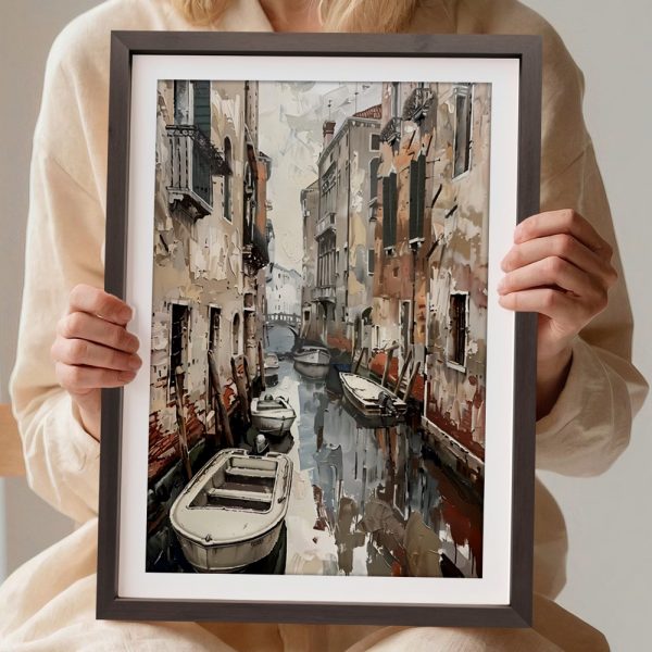Venetian Canal Boats In Morning Light - Image 2
