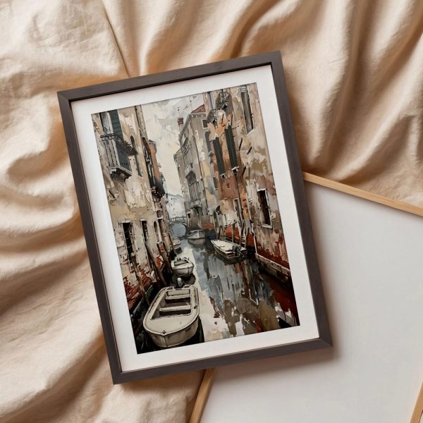 Venetian Canal Boats In Morning Light - Image 3