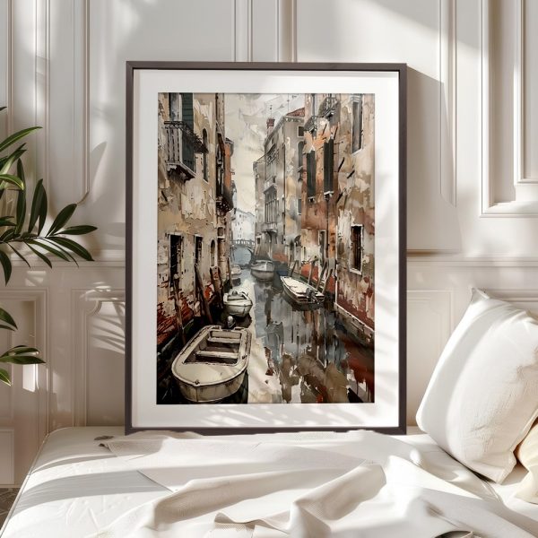 Venetian Canal Boats In Morning Light - Image 5