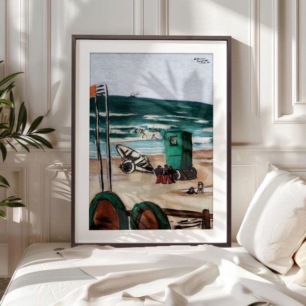 Seaside Scene With Bathers And Flags - Image 5