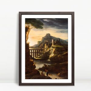 Dramatic Sunset Over Ancient Aqueduct