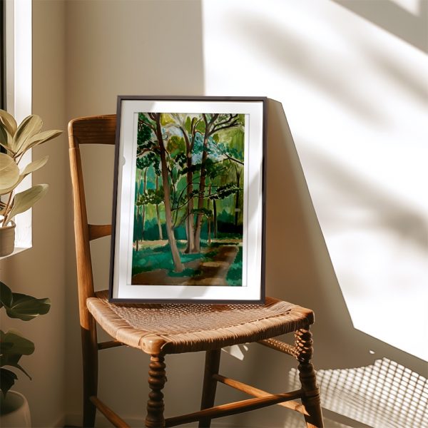 Sunlit Green Forest with Tall Trees - Image 4