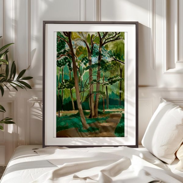 Sunlit Green Forest with Tall Trees - Image 5