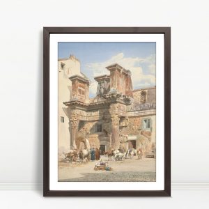 Ancient Roman Arch and Ox Carts
