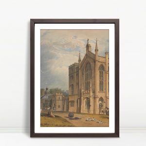 English Chapel with Peacocks and Dogs