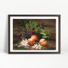 A Forest Still Life with Peach and Grapes