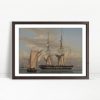 American Sailing Ships On Calm Waters