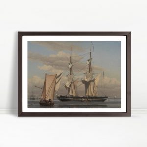 American Sailing Ships On Calm Waters