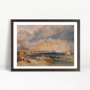 Boats Battling Waves Below Clifftop Castle
