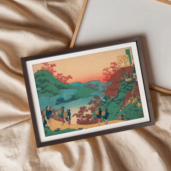 Travelers Along Lakeside Village At Sunset - Image 3