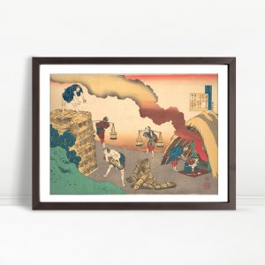 Workers Tending Fires At Sunrise
