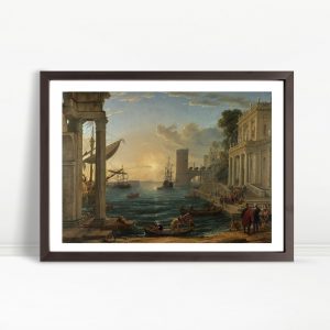 Ancient Harbor with Ships at Sunset