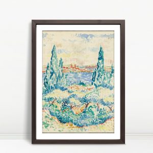 Cypress Trees Beside Mediterranean Shore
