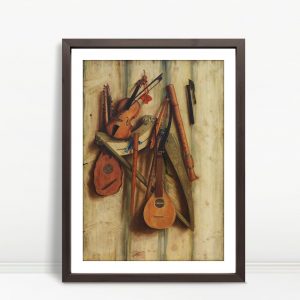 Baroque Instruments On Wooden Wall